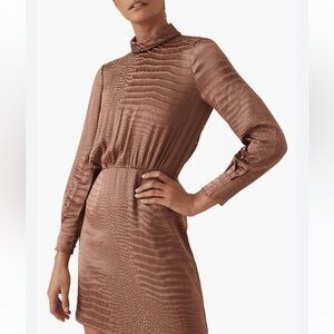 NWT Reiss Emma Silk-Blend Snakeskin Burnout Dress Sz 12